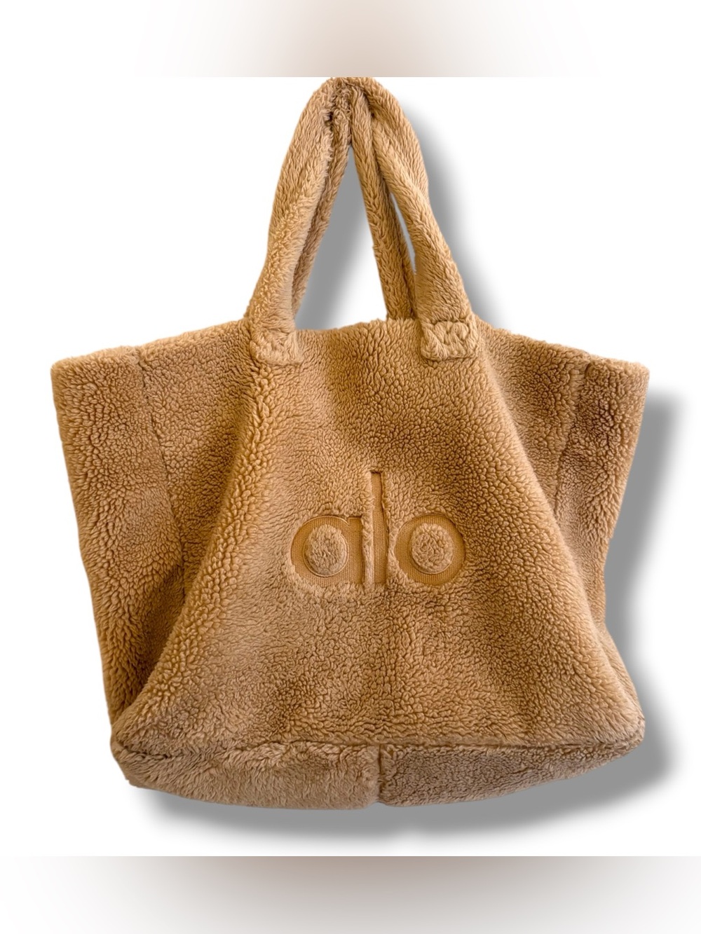 ALO Yoga Sherpa Camel Oversized Tote Bag